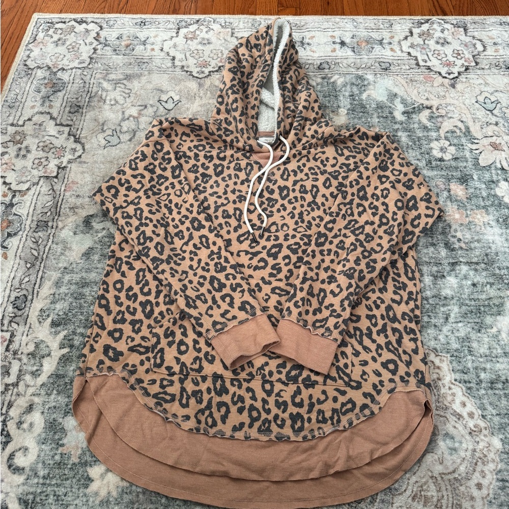 Maurices Leopard Print Hoodie - Brown and Black in Large